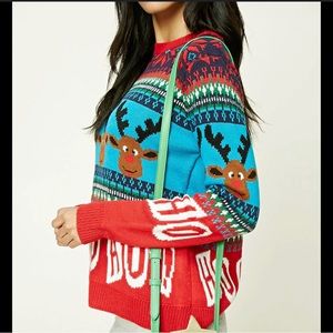 reindeer Christmas sweater HO‎ HO HO